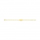 Pulsera infantil con placa redondeada de oro amarillo de 9 Kt, cadena cartier barbada