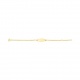 Pulsera de bebé con placa redondeada de oro amarillo de 9 Kt, cadena forzada