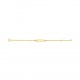 Pulsera infantil con placa redondeada de oro amarillo de 9 Kt, cadena cartier