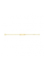 Pulsera infantil con placa recta de oro amarillo de 9 Kt, cadena cartier