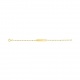 Pulsera infantil con placa diamantada de oro amarillo de 9 Kt, cadena cartier alterna