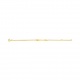 Pulsera infantil con placa recta de oro amarillo de 9 Kt, cadena barbada fina