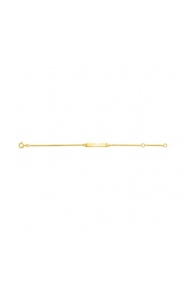 Pulsera infantil con placa recta de oro amarillo de 9 Kt, cadena barbada fina