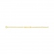 Pulsera infantil con placa recta de oro amarillo de 9 Kt, cadena barbada