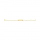 Pulsera infantil con placa redondeada de oro amarillo de 9 Kt, cadena forzada diamantada