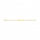 Pulsera infantil con placa recta de oro amarillo de 9 Kt, cadena forzada diamantada