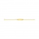 Pulsera infantil con placa redondeada de oro amarillo de 9 Kt, cadena forzada gruesa