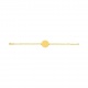 Pulsera infantil con placa redonda de oro amarillo de 9 Kt, cadena forzada gruesa