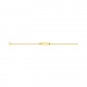 Pulsera infantil con placa redondeada de oro amarillo de 9 Kt, cadena forzada plana