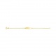 Pulsera de bebé con placa recta de oro amarillo de 9 Kt, cadena marinera extrafina