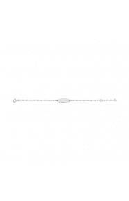 Pulsera infantil con placa redondeada de oro blanco de 9 Kt, cadena marinera 3+1