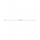 Pulsera infantil con placa redondeada de oro blanco de 9 Kt, cadena cartier torzada