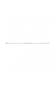 Pulsera infantil con placa recta de oro blanco de 9 Kt, cadena cartier torzada