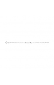Pulsera infantil con placa con rayos tallados de oro blanco de 9 Kt, cadena cartier barbada