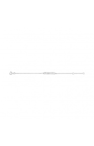 Pulsera infantil con placa con rayos tallados de oro blanco de 9 Kt, cadena barbada fina