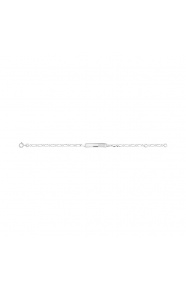 Pulsera infantil con placa recta de oro blanco de 9 Kt, cadena cartier larga