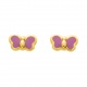 Pendientes de bebé de oro amarillo de 9 Kt con esmalte, lazo