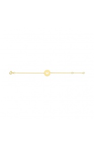 Pulsera infantil de oro amarillo de 9 Kt, disco con mariposa calada