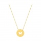 Collar infantil de oro amarillo de 9 Kt, disco con mariposa calada