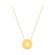 Collar infantil de oro amarillo de 9 Kt, disco con ángel calado