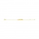 Pulsera infantil con placa recta de oro amarillo de 9 Kt, cadena extrafina