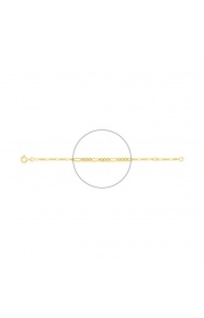 Pulsera de bebé de oro amarillo de 9 Kt, cadena cartier 3+1 de 1,7 mm