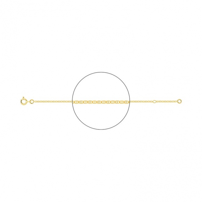 Pulsera de bebé de oro amarillo de 9 Kt, cadena marinera de 1,5 mm