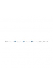 Pulsera infantil de plata 925 con esmalte, mariposas azules