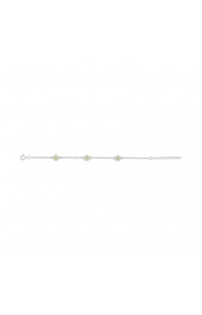 Pulsera infantil de plata 925 con esmalte, flores