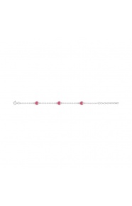 Pulsera infantil de plata 925 con esmalte, corazones rosas