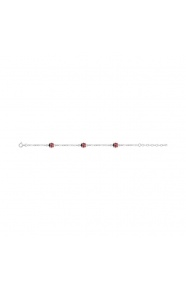 Pulsera infantil de plata 925 con esmalte, mariquitas, cadena cartier