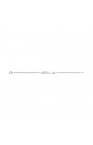 Pulsera infantil con placa recta de plata 925, cadena forzada gruesa