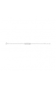 Pulsera infantil con placa recta de plata 925, cadena cartier