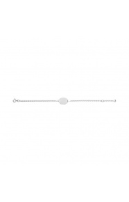 Pulsera infantil con placa ovalada de plata 925, cadena rolo