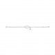 Pulsera infantil con placa ovalada de plata 925, corazón colgante
