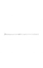 Pulsera infantil con placa diamantada de plata 925, cadena cartier alterna