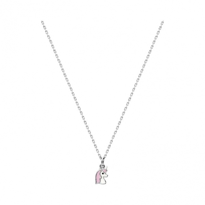 Collar infantil de plata 925 con esmalte, unicornio