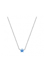 Collar infantil de plata 925 con esmalte, estrella azul