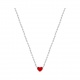 Collar infantil de plata 925 con esmalte, corazón rojo