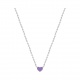 Collar infantil de plata 925 con esmalte, corazón lila