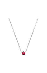 Collar infantil de plata 925 con esmalte, mariquita