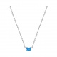 Collar infantil de plata 925 con esmalte, mariposa azul