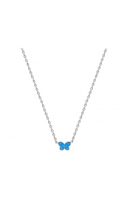 Collar infantil de plata 925 con esmalte, mariposa azul