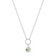 Collar infantil de plata 925 con esmalte, trébol de colores