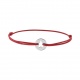 Pulsera infantil de plata 925 y cordón rojo, estrella calada