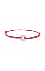 Pulsera infantil de plata 925 y cordón rojo, estrella calada