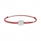 Pulsera infantil de plata 925 y cordón rojo, chapa ovalada