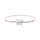 Pulsera infantil de plata 925 y cordón rosa, mariposa