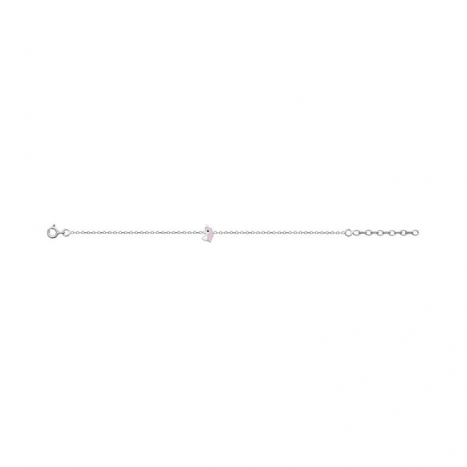 Pulsera infantil de plata 925 con esmalte, unicornio