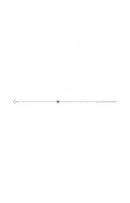 Pulsera infantil de plata 925 con esmalte, corazón lila